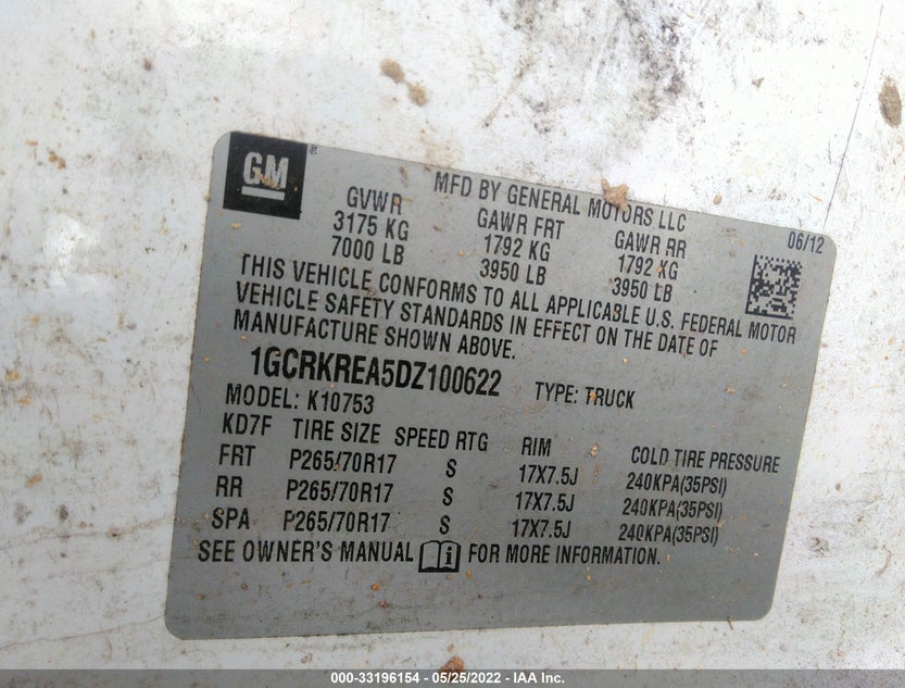 1GCRKREA5DZ100622