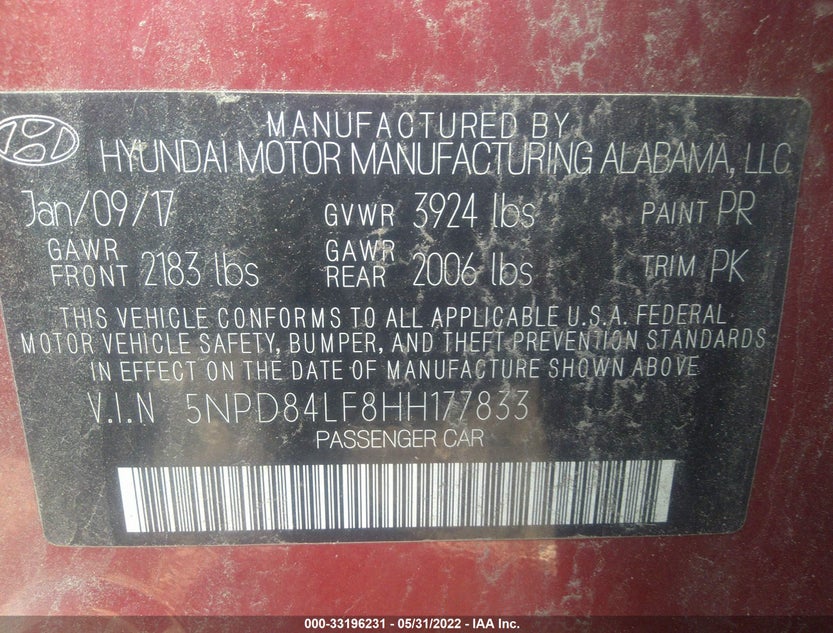5NPD84LF8HH177833