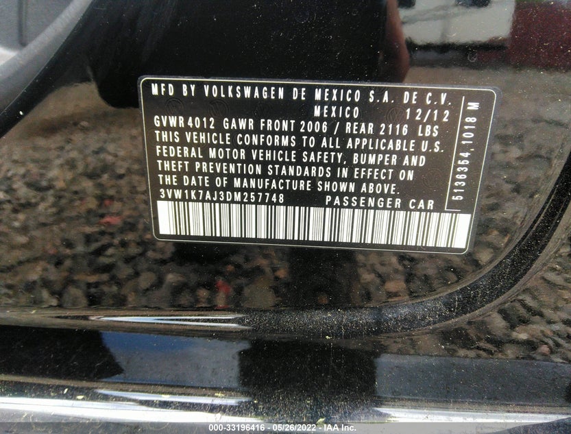 3VW1K7AJ3DM257748