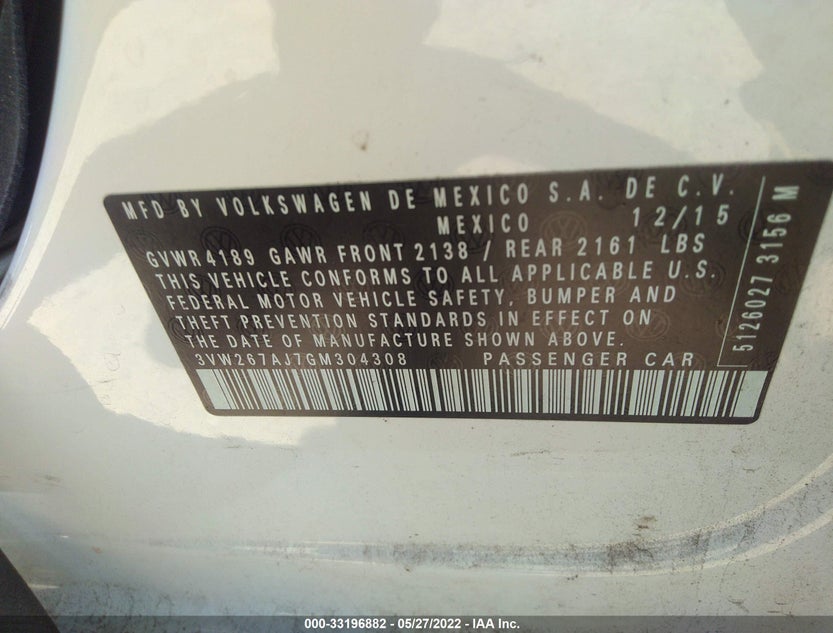 3VW267AJ7GM304308