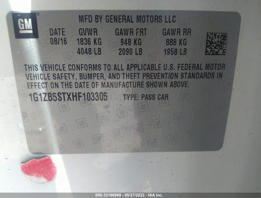 1G1ZB5STXHF103305