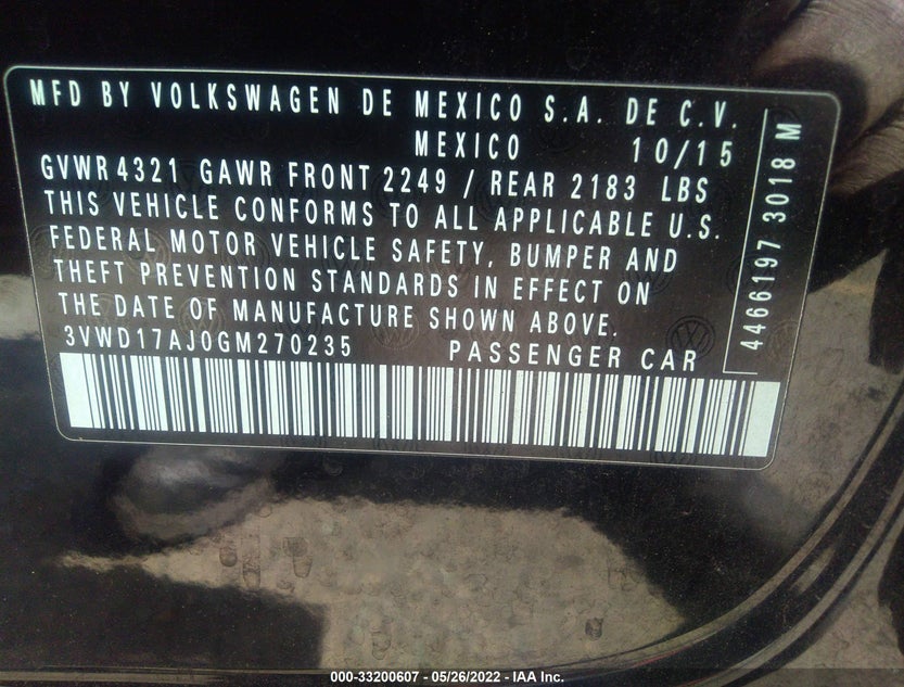 3VWD17AJ0GM270235