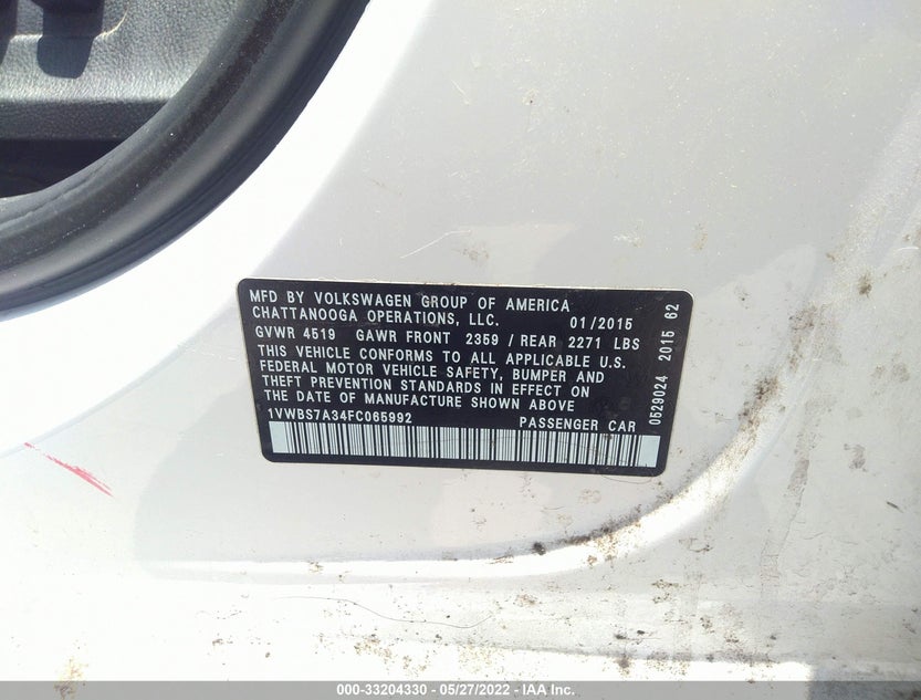 1VWBS7A34FC065992