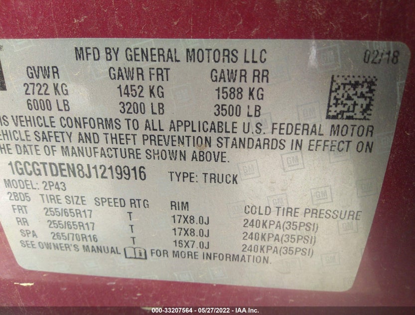 1GCGTDEN8J1219916