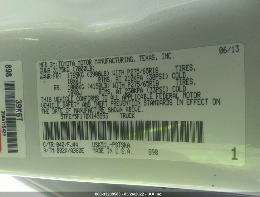 5TFEY5F17DX145593