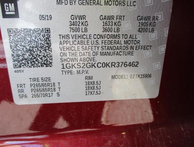 1GKS2GKC0KR376462