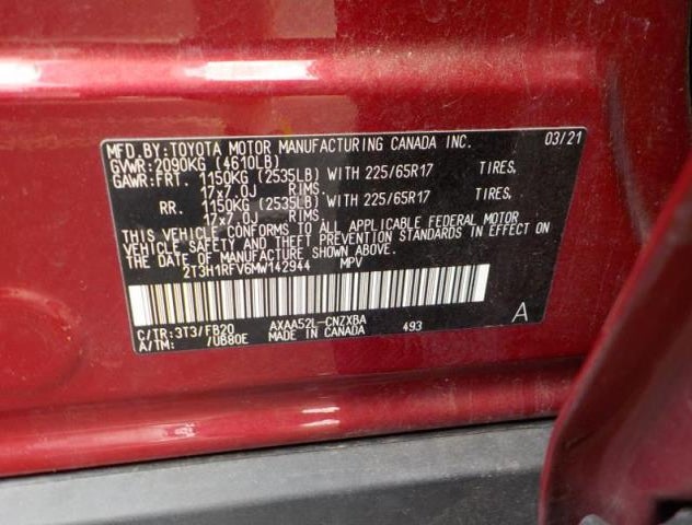 2T3H1RFV6MW142944