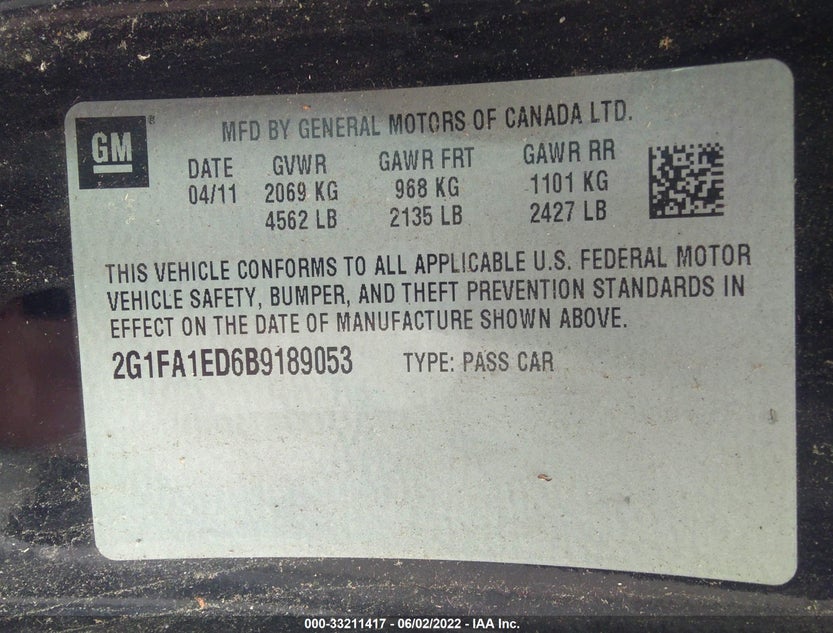 2G1FA1ED6B9189053