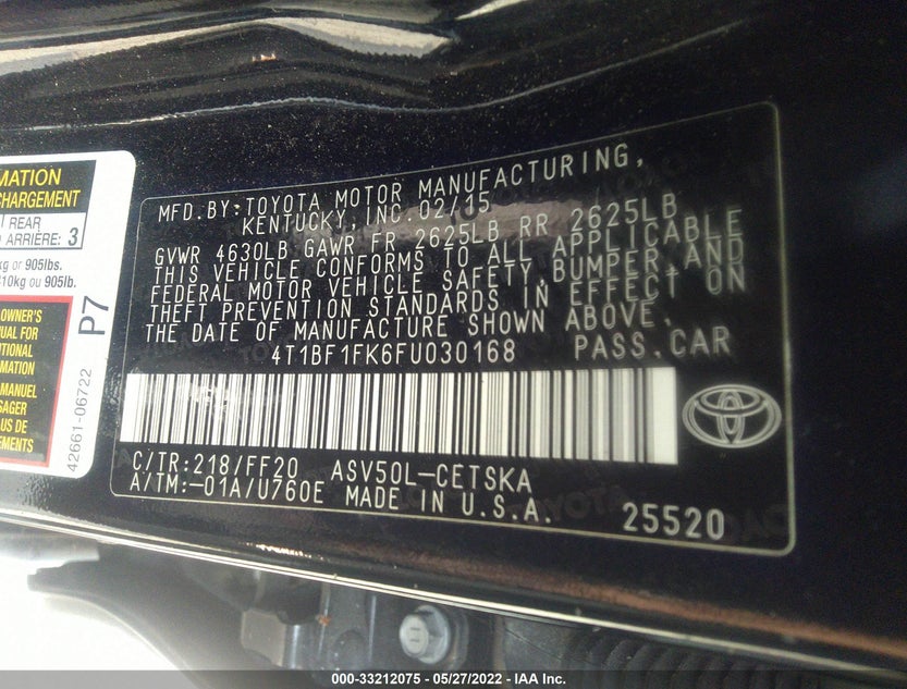 4T1BF1FK6FU030168