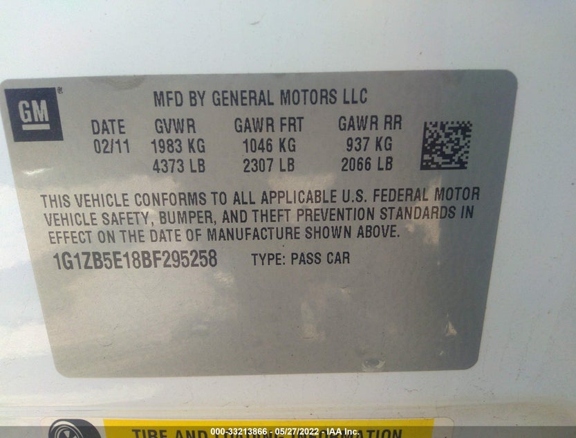 1G1ZB5E18BF295258