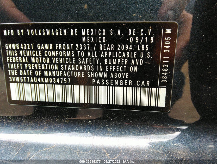 3VW6T7AU4KM034757