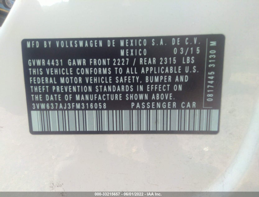 3VW637AJ3FM316058