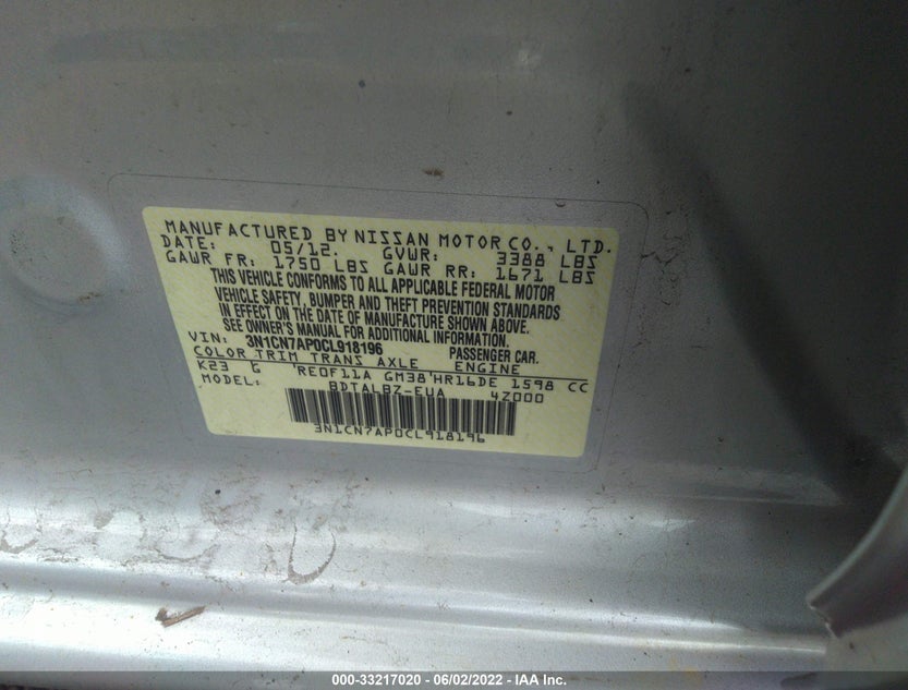 3N1CN7AP0CL918196