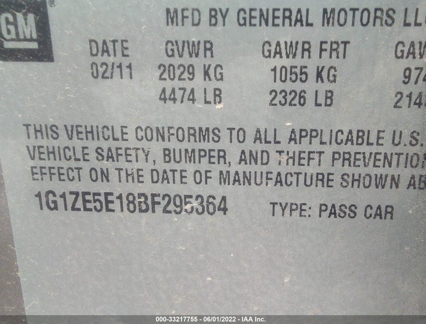 1G1ZE5E18BF295364