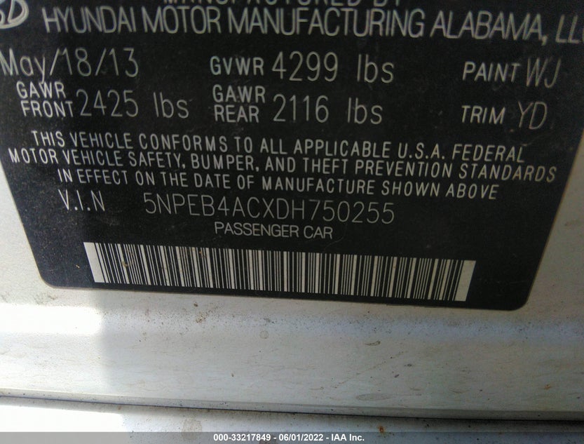 5NPEB4ACXDH750255