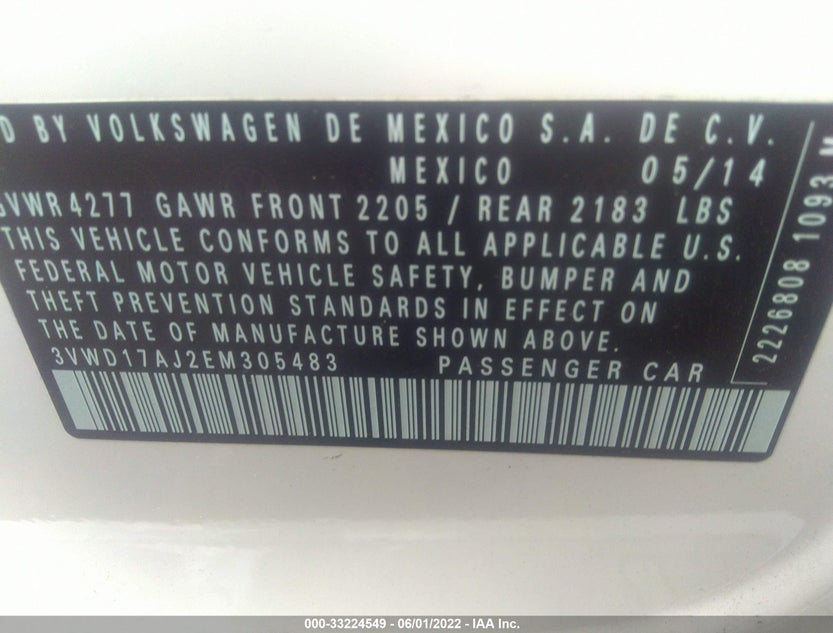3VWD17AJ2EM305483