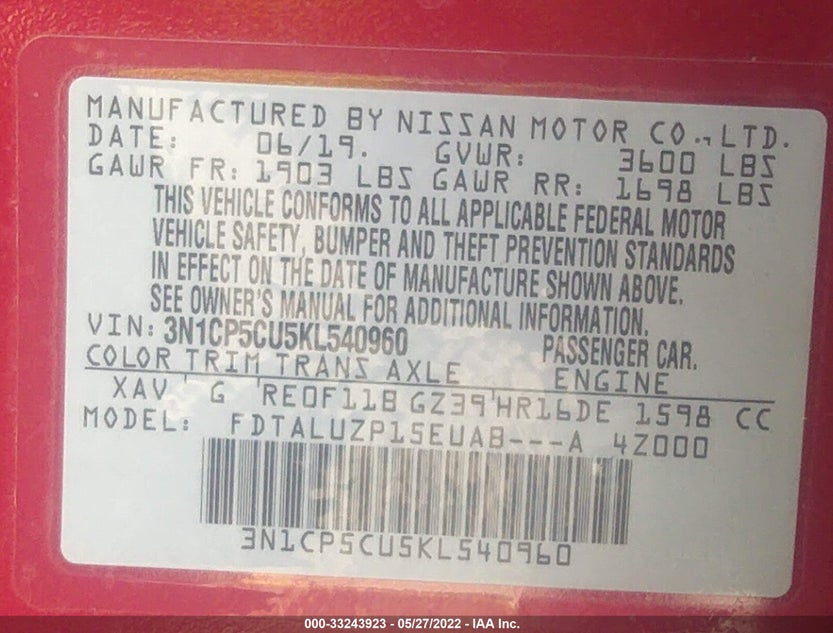 3N1CP5CU5KL540960