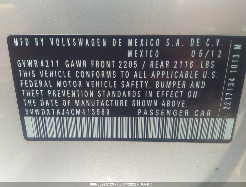 3VWDX7AJ4CM413969