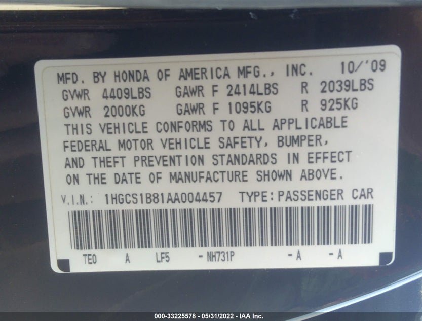 1HGCS1B81AA004457
