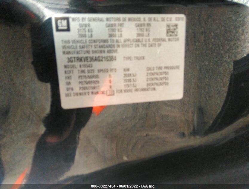 3GTRKVE36AG216384