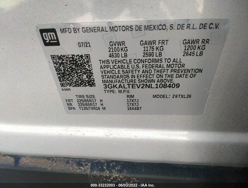 3GKALTEV2NL108409