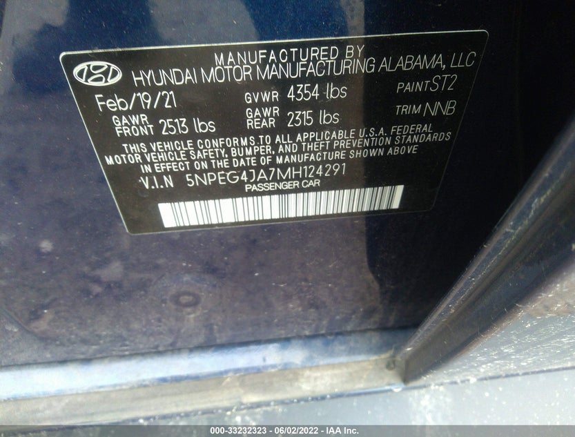 5NPEG4JA7MH124291