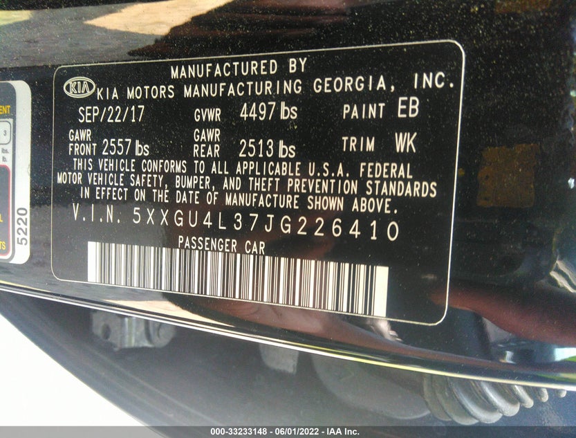 5XXGU4L37JG226410