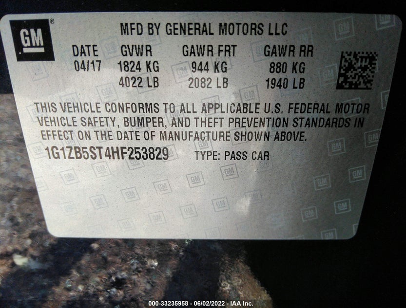 1G1ZB5ST4HF253829