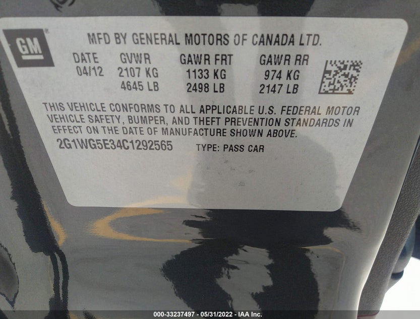 2G1WG5E34C1292565