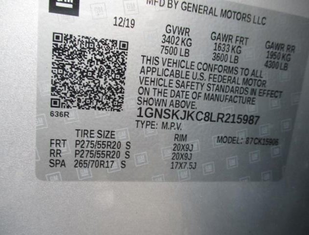 1GNSKJKC8LR215987