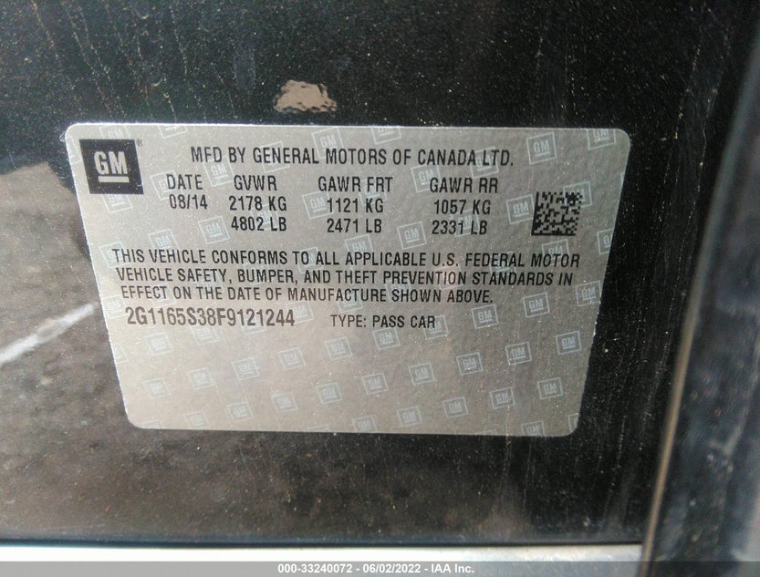 2G1165S38F9121244