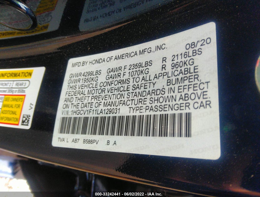 1HGCV1F11LA129031