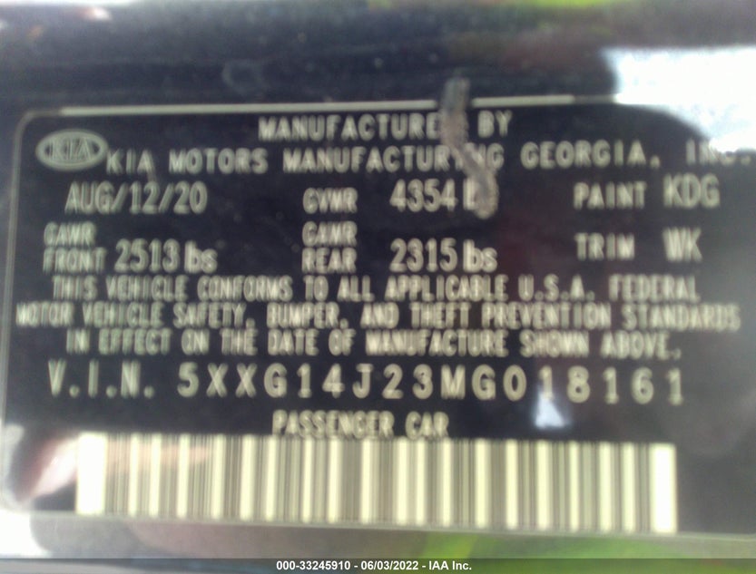 5XXG14J23MG018161
