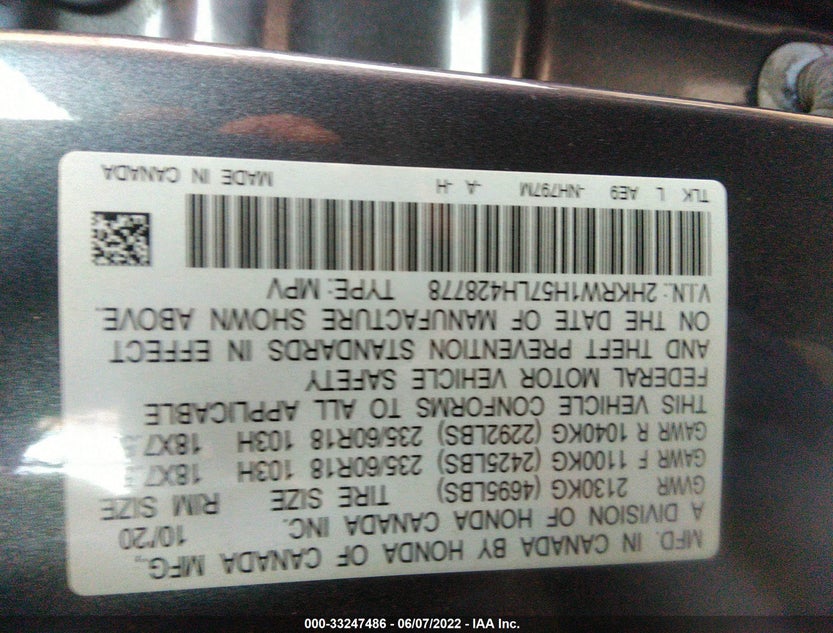 2HKRW1H57LH428778