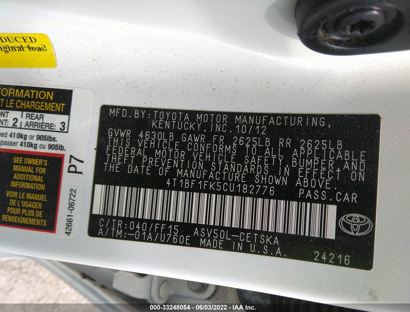 4T1BF1FK5CU182776