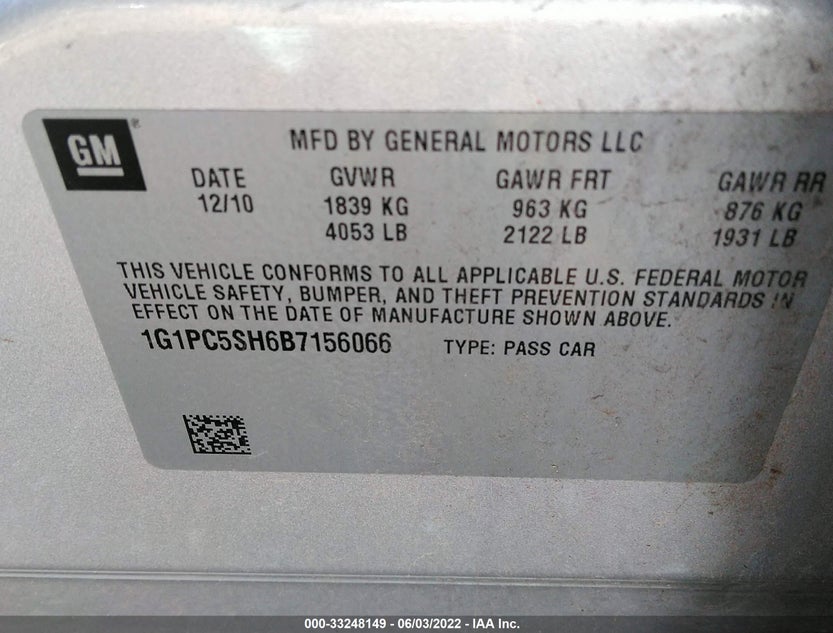 1G1PC5SH6B7156066