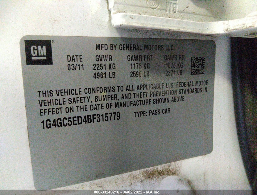 1G4GC5ED4BF315779
