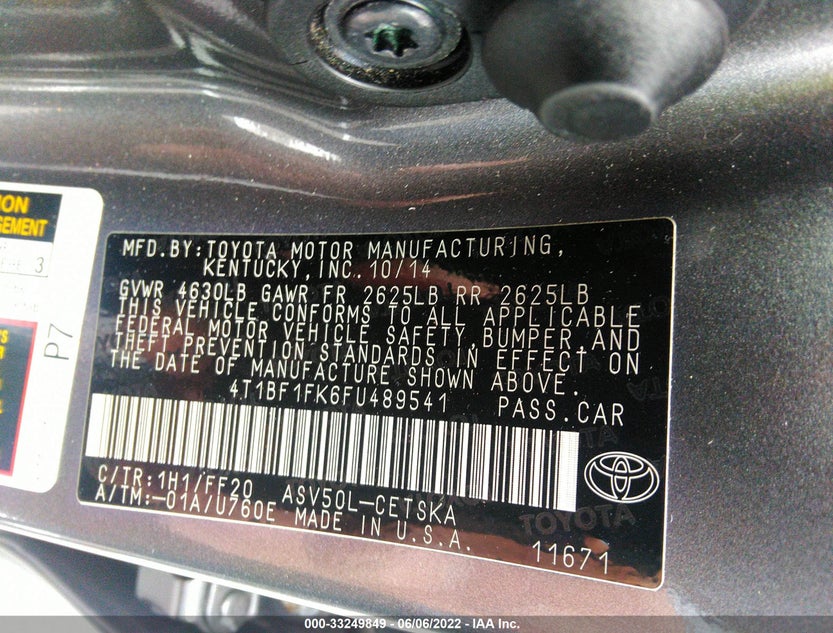 4T1BF1FK6FU489541