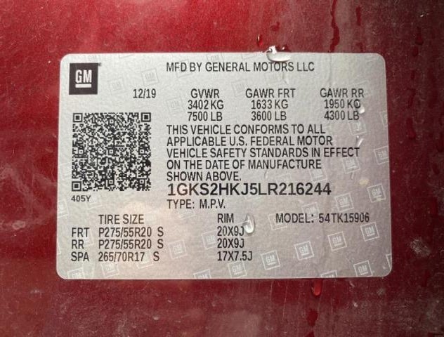 1GKS2HKJ5LR216244