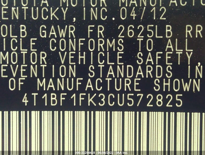 4T1BF1FK3CU572825