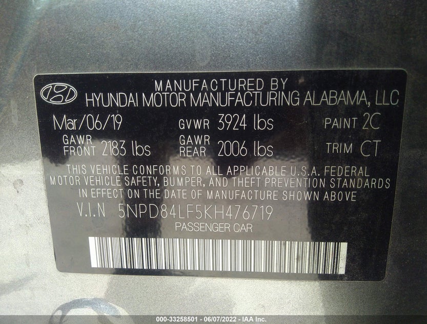 5NPD84LF5KH476719