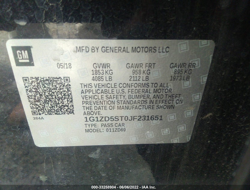 1G1ZD5ST0JF231651