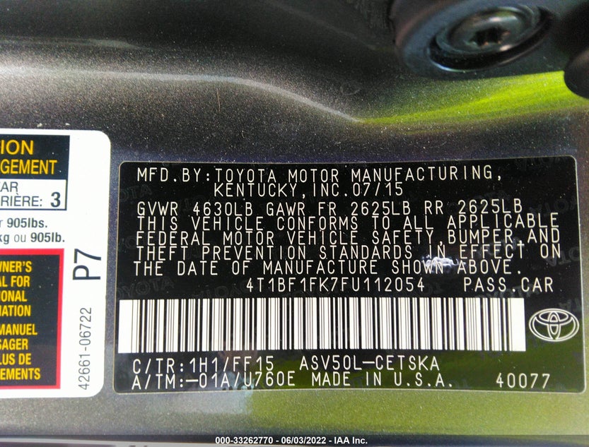 4T1BF1FK7FU112054