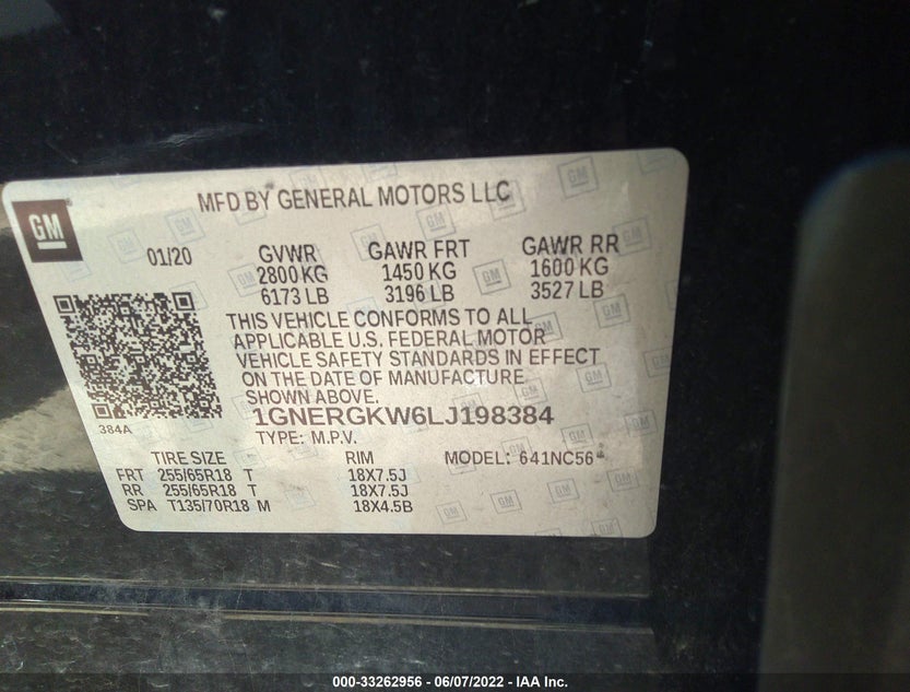 1GNERGKW6LJ198384