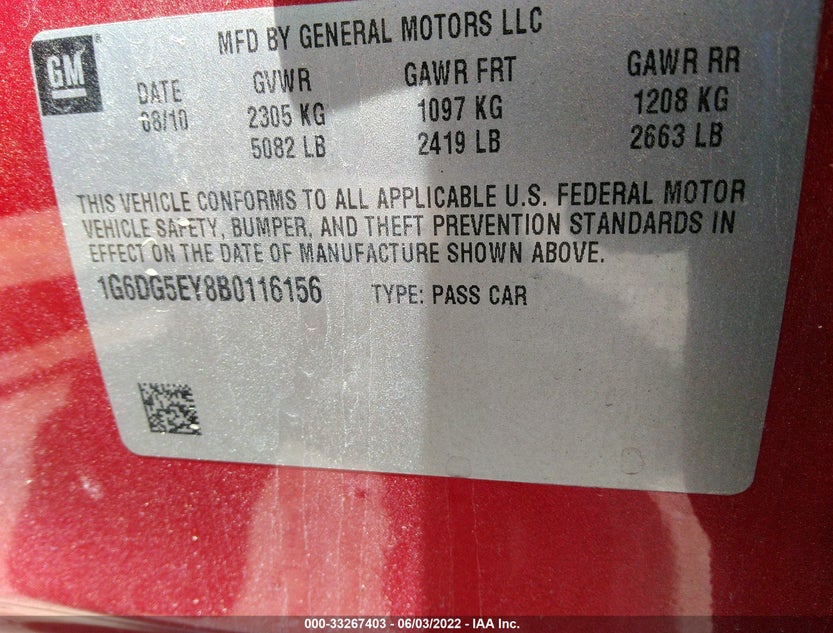 1G6DG5EY8B0116156