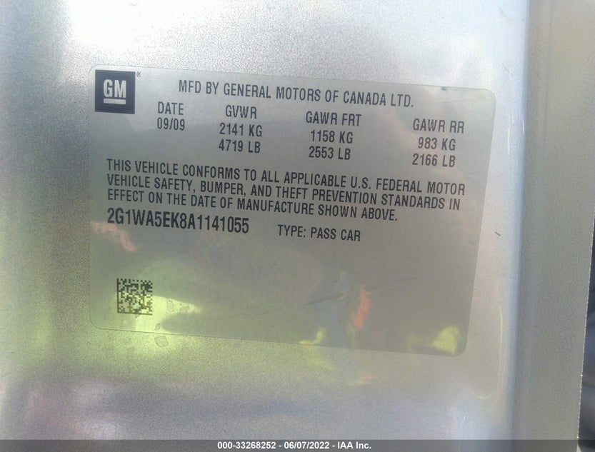 2G1WA5EK8A1141055