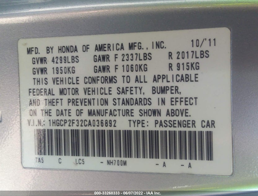 1HGCP2F32CA036892
