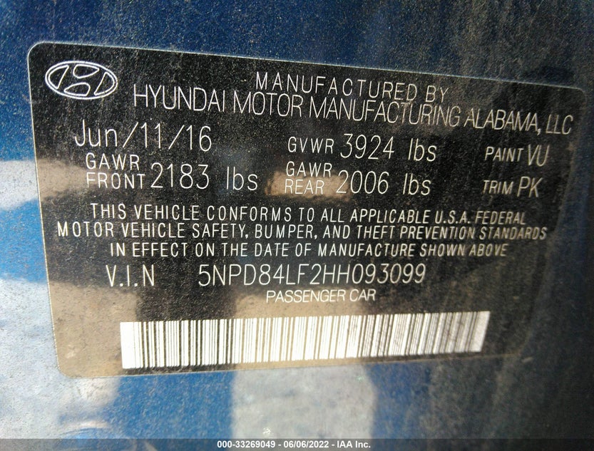 5NPD84LF2HH093099