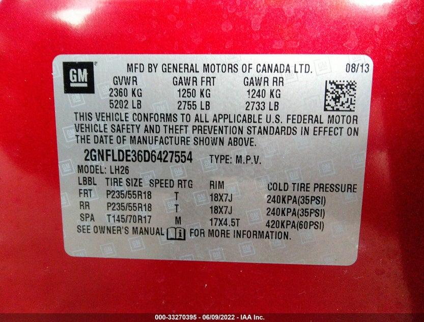 2GNFLDE36D6427554