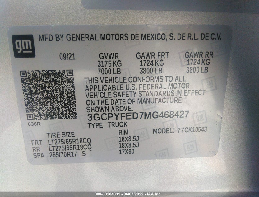 3GCPYFED7MG468427